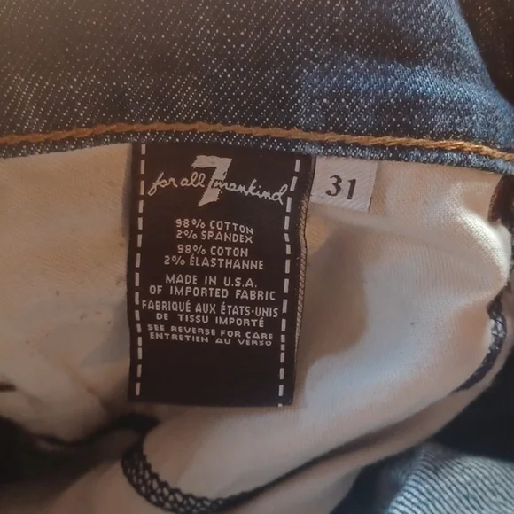 7 for all Mankind jeans.Size 31. Shimmy fit. NICE !Great used condition, no flaw